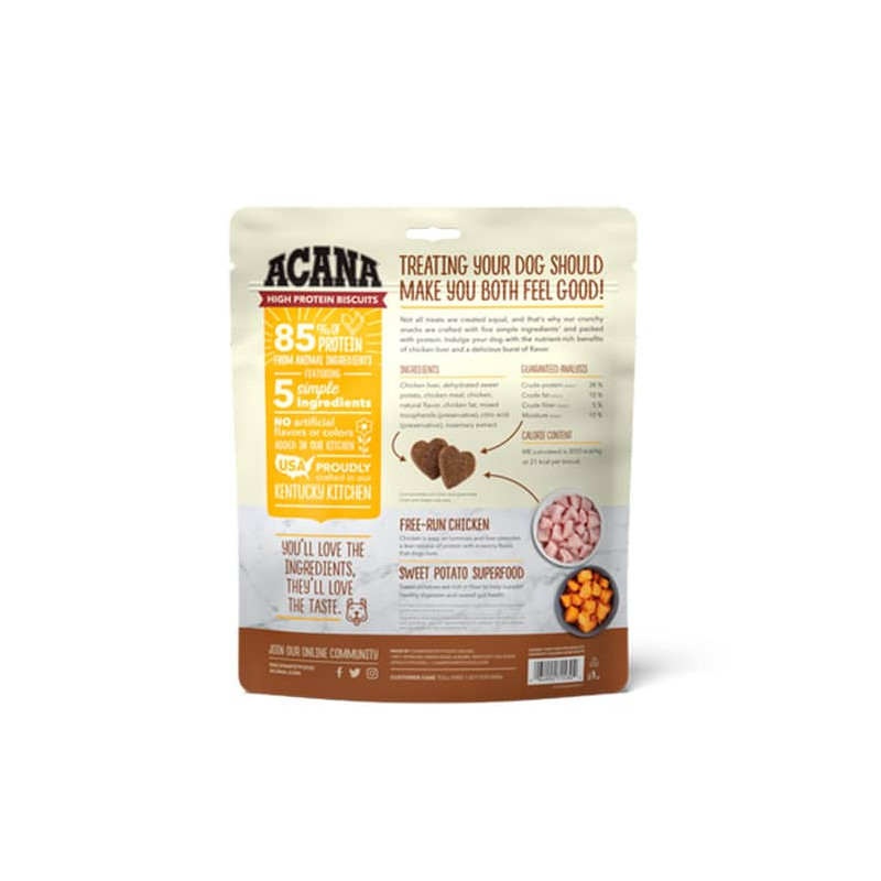 Acana High Protein Biscuits, Crunchy Chicken Liver Recipe Snack 255g