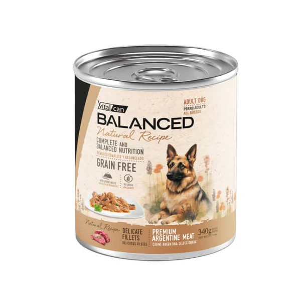 Balanced Lata Natural Recipe Carne GRAIN FREE (Humedo) 340g