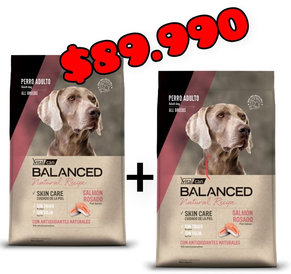 PROMO Balanced Natural Recipe Salmon Rosado 15kg x 2