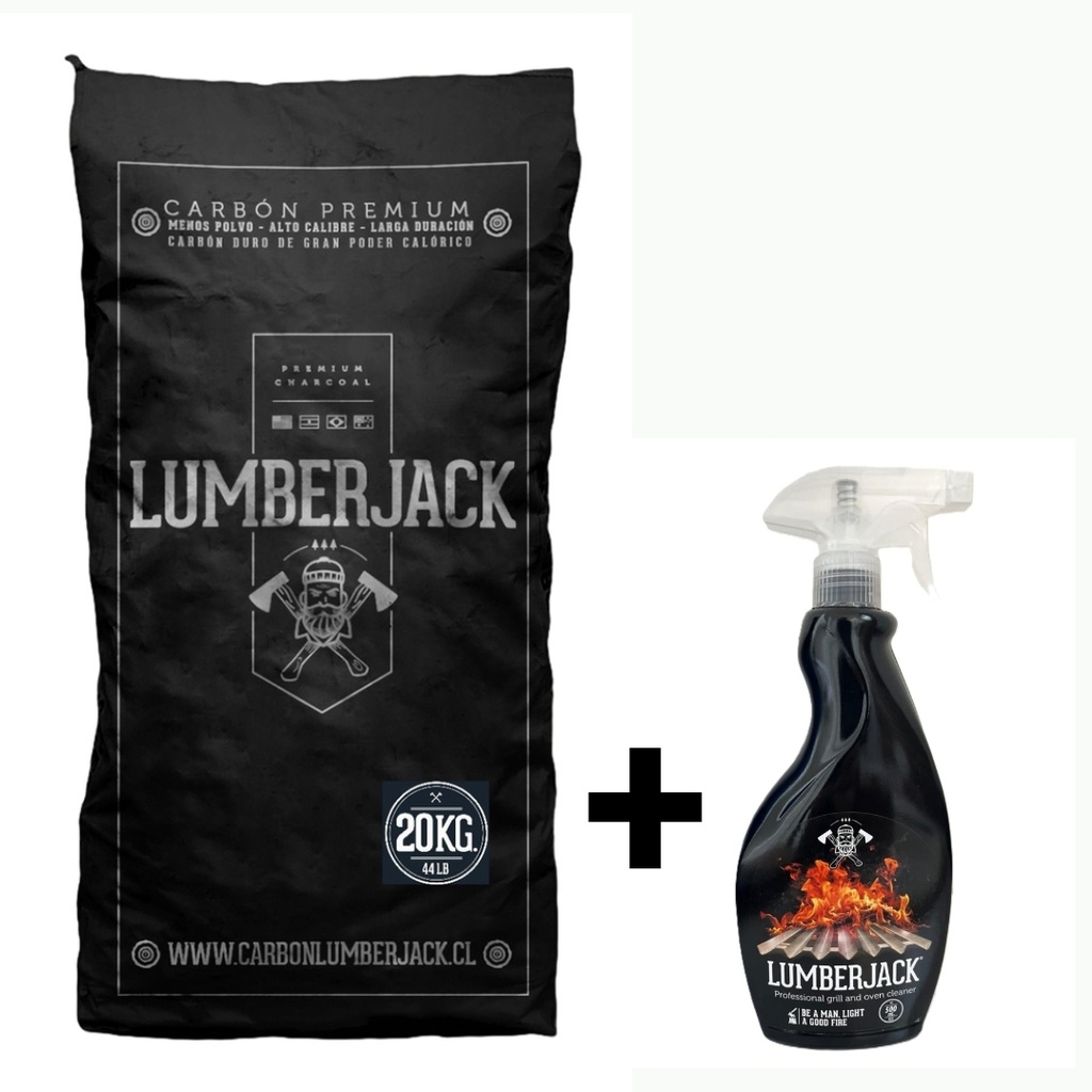 PROMO Carbon Lumberjack  20kg + Desengrasante profesional parrillas 500ml