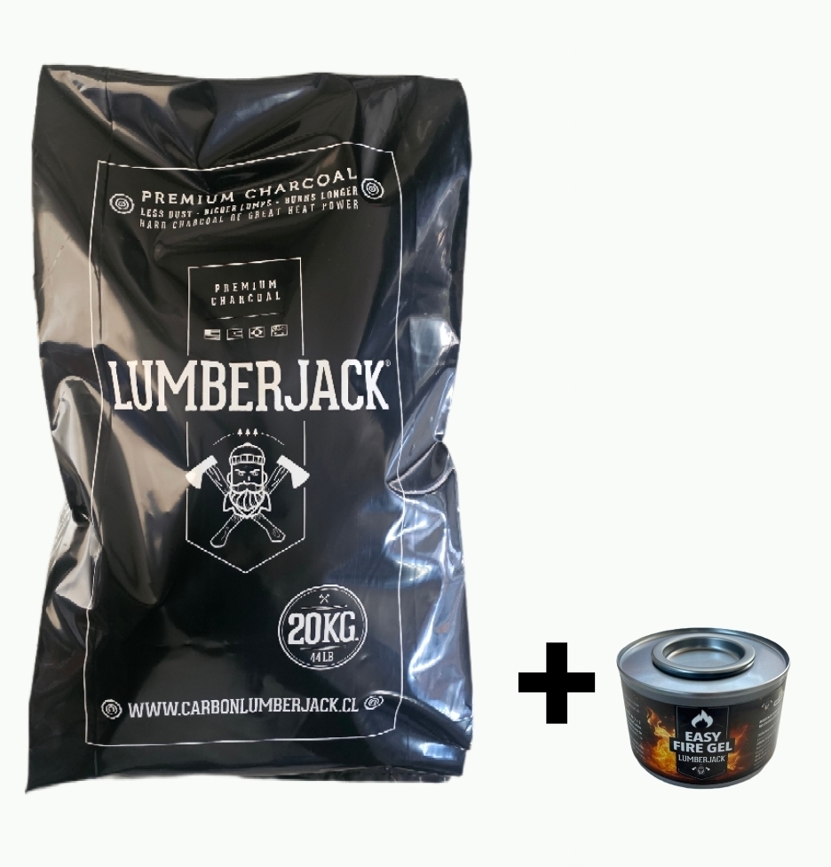PROMO Carbon Lumberjack 20kg + Iniciador de fuego EASY FIRE GEL 160g
