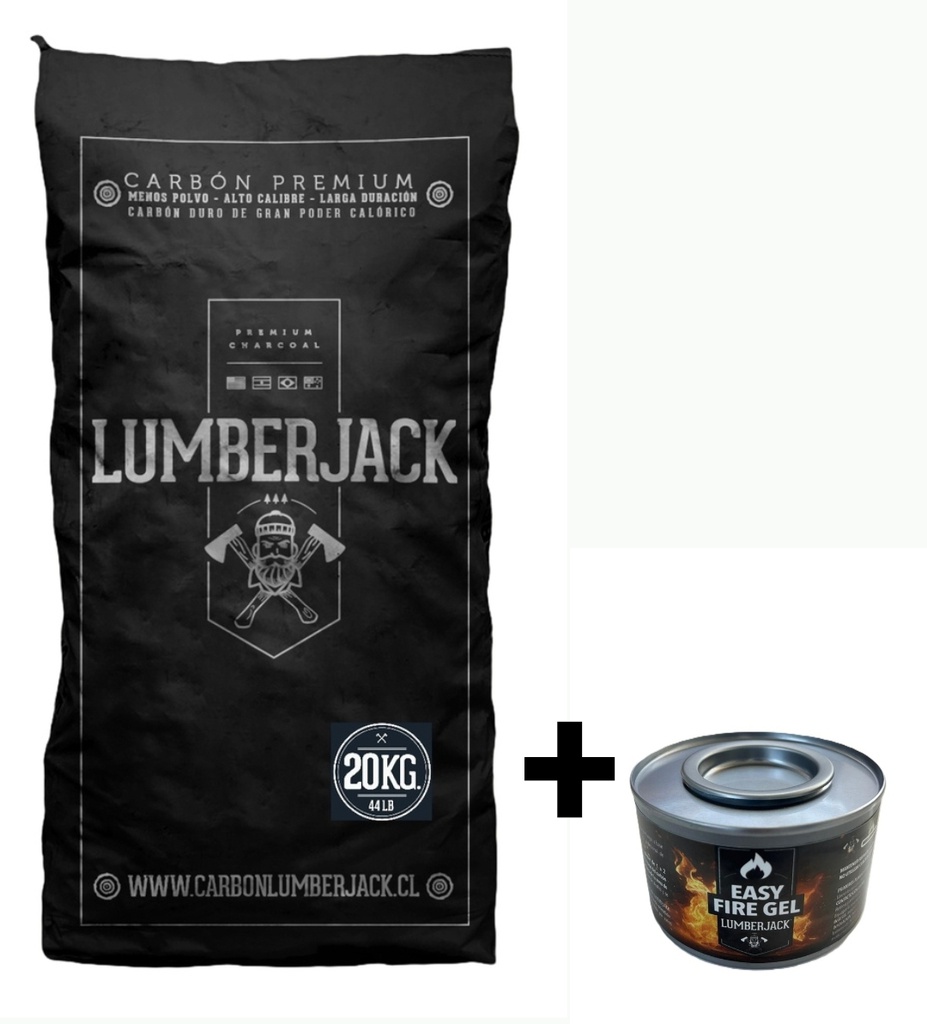 PROMO Carbon Lumberjack 20kg + Iniciador de fuego EASY FIRE GEL 160g