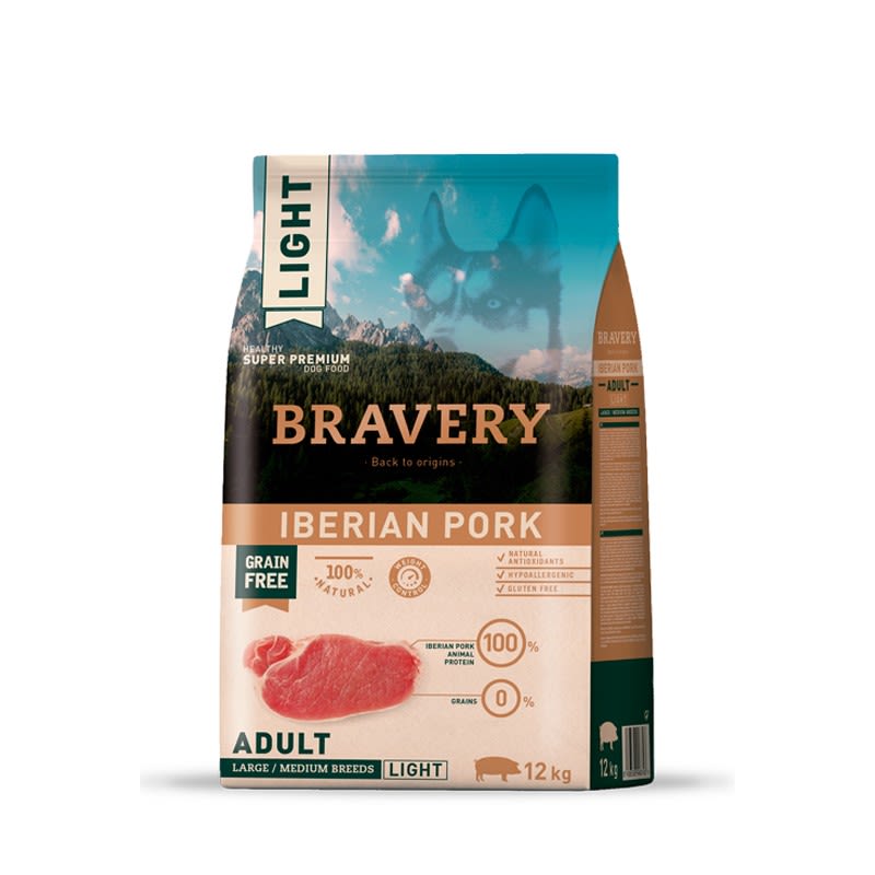 Bravery Adult Medium y Large Iberian Pork Light 12Kg