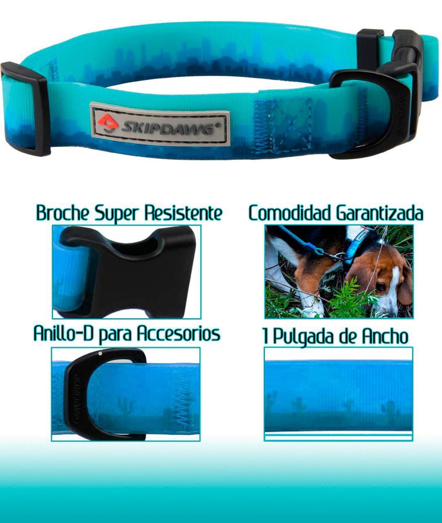 SkipDawg Collar Urban Traveler Azul - Talla S