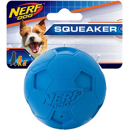 Juguete Nerf Dog Soccer Squeak Ball- Azul