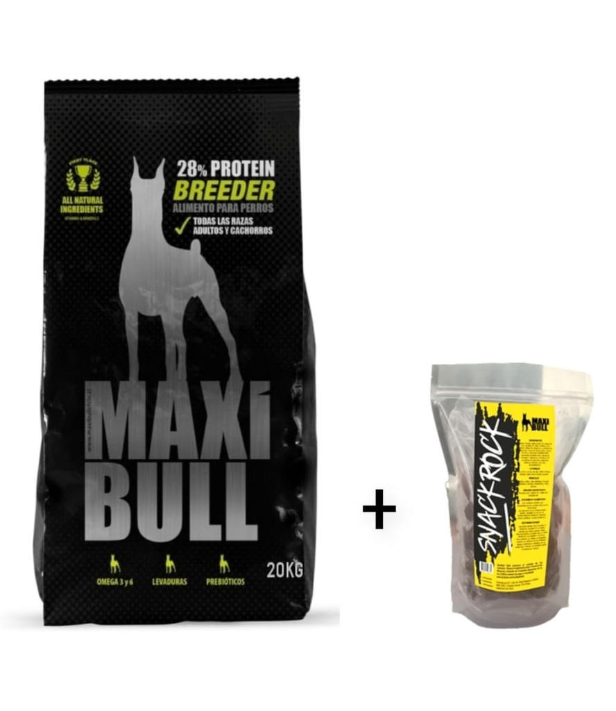 PROMO MaxiBull BREEDER 20kg + Snack Rock Maxibull 400Grs