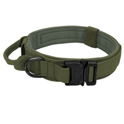 [BBT01-LV] Collar Tactico Reforzado y Asa Talla L Verde