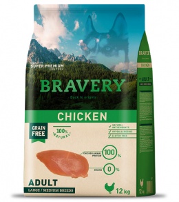 Bravery Adult Medium y Large Chicken 12Kg