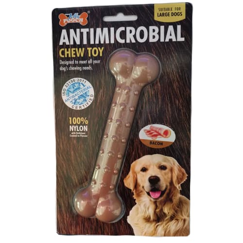 Antimicrobial Juguete Dental Mordedor Para Perro Sabor Tocino - Grande