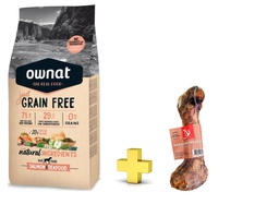 [PROWSAFE] PROMO Ownat Adulto Salmon &amp; Seafood 14Kg + 01 Snack Femur de Cerdo