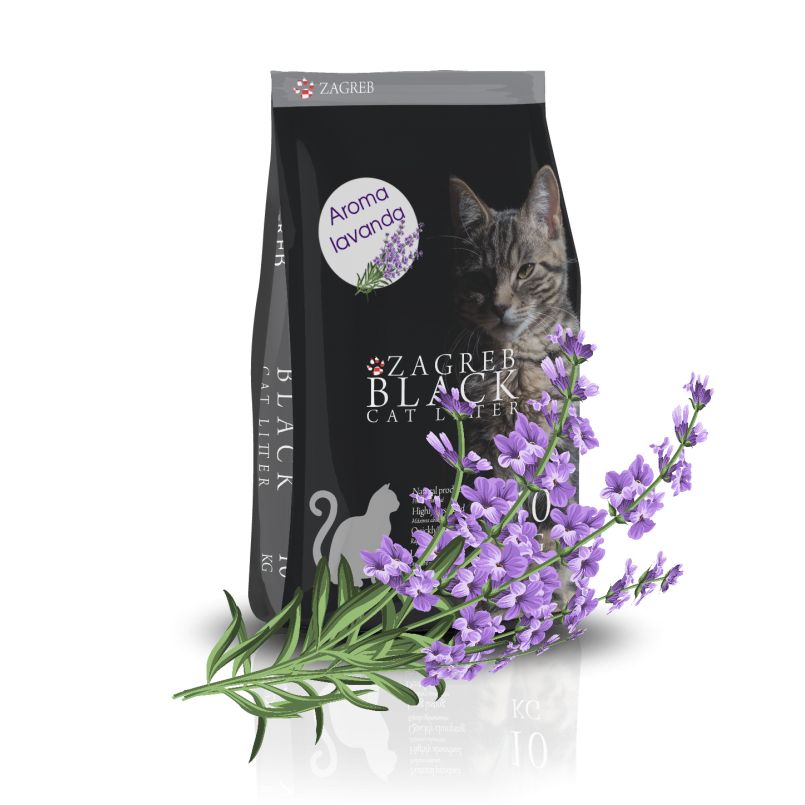 Arena Sanitaria Zagreb Black Lavanda Cat Litter 10 Kg